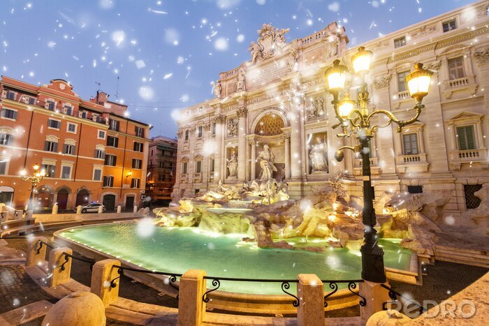 Fotobehang Rome in sneeuwvlokken