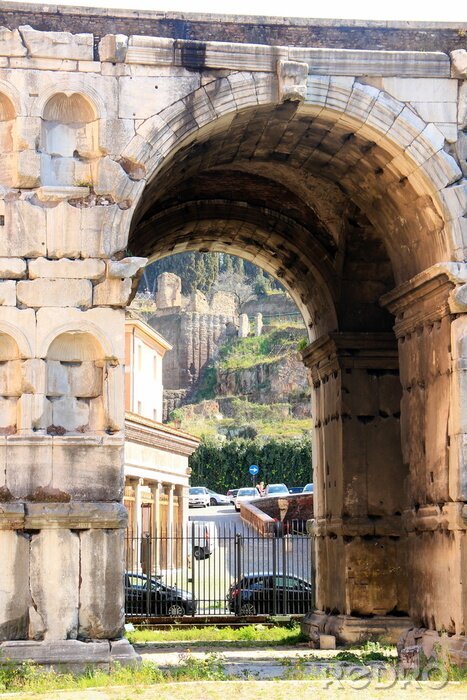 Fotobehang Romeinse gebouwen in de zomer
