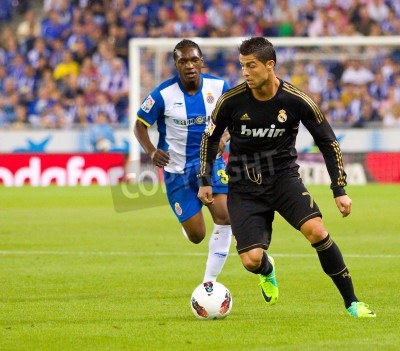 Fotobehang Ronaldo rent naar de bal