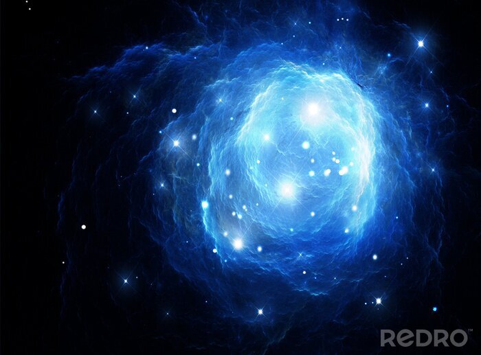 Fotobehang Rond sterrenstelsel met stippen van sterren