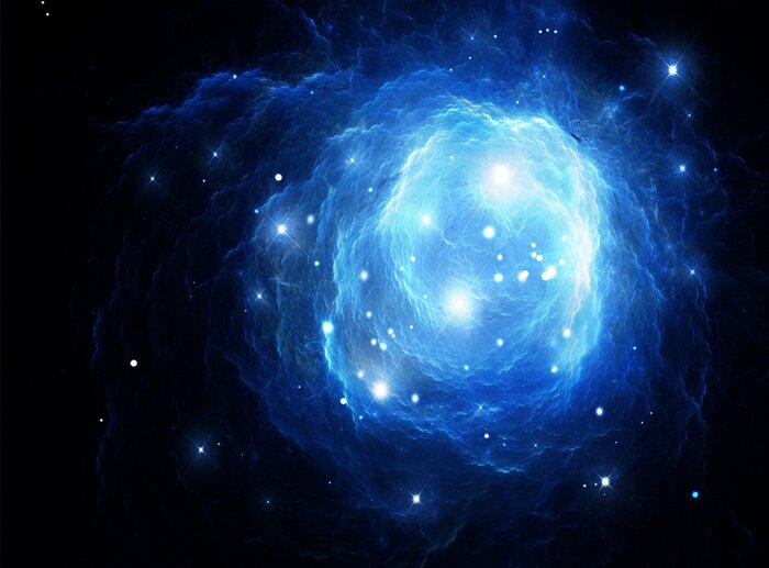 Fotobehang Rond sterrenstelsel met stippen van sterren