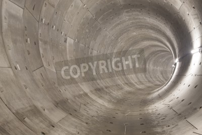 Fotobehang Ronde betonnen 3D tunnel