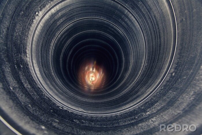 Fotobehang Ronde metalen tunnel