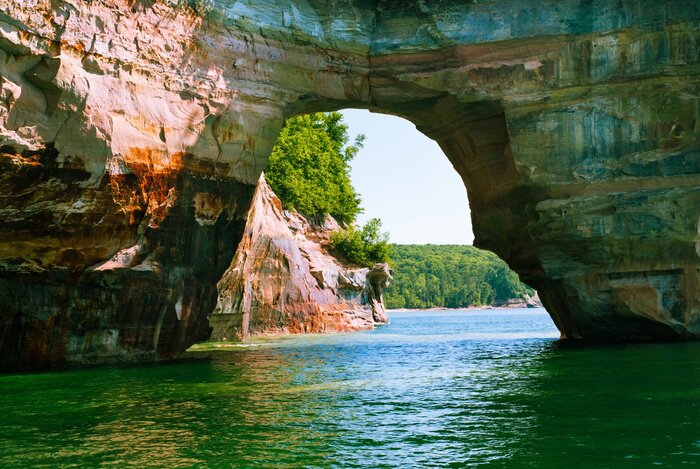 Fotobehang Rotsen van de Upper Peninsula Lake Superior, Michigan, Verenigde Staten