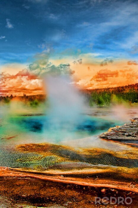 Fotobehang Rotsnatuur en stomende bronnen