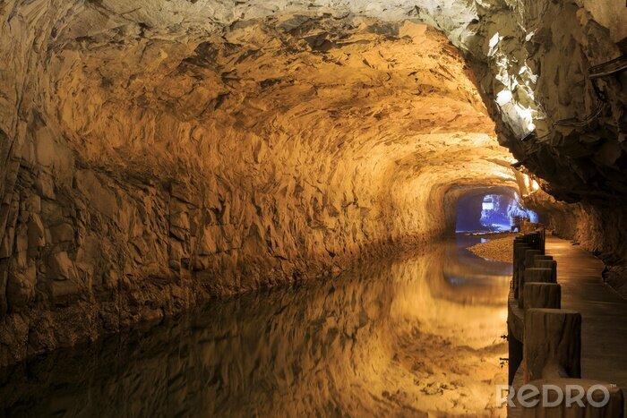 Fotobehang Rotstunnel in 3D