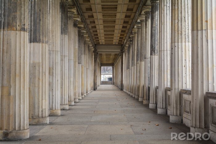 Fotobehang Row of classic greek columns in Berlin, Germany