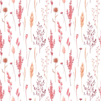 Roze en geel pampagras