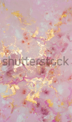 Fotobehang Roze en goud in een abstracte compositie