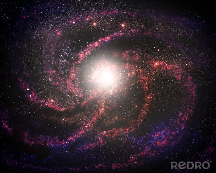 Fotobehang Roze spiraalvormige galaxy
