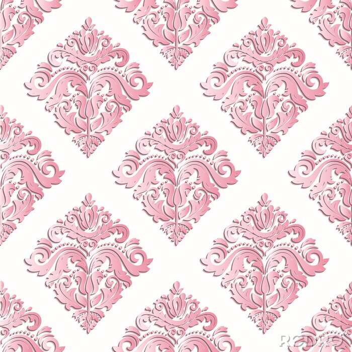 Fotobehang Roze versierd 3D patroon