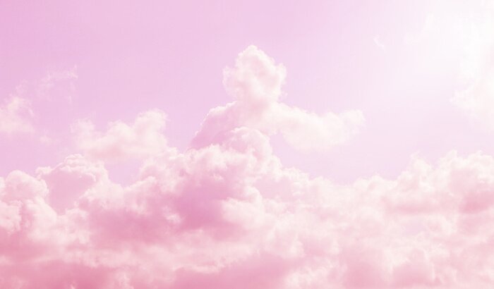 Fotobehang Roze wolken en lucht