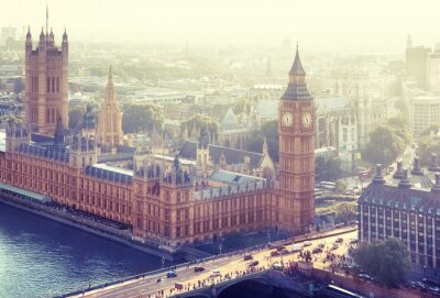 Fotobehang Ruimtelijk panorama van Londen