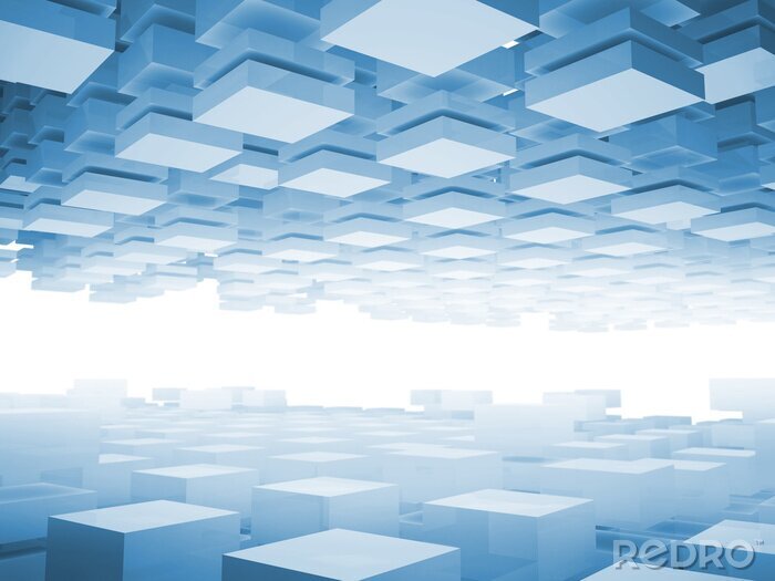 Fotobehang Ruimtelijke 3D-kubussen