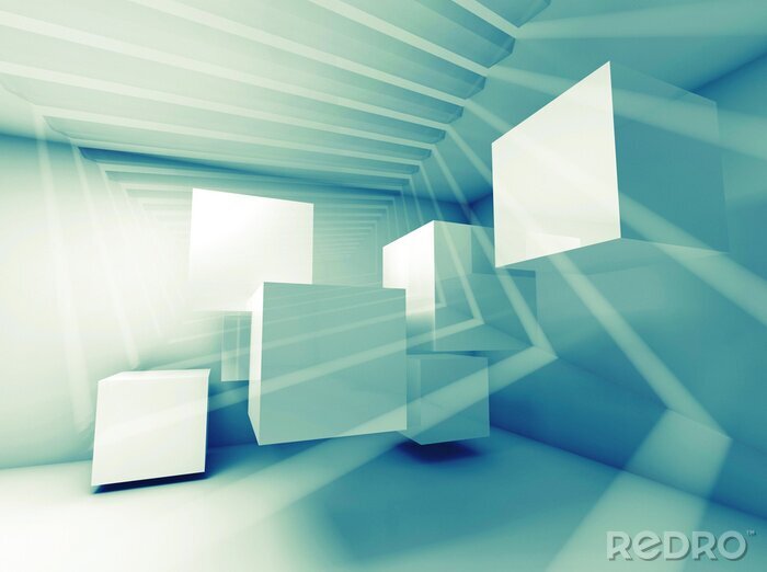 Fotobehang Ruimtelijke hexahedra