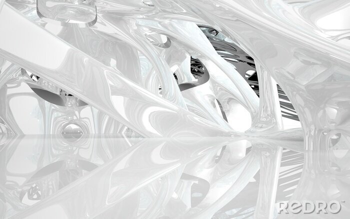 Fotobehang Ruimtelijke vormen van abstractie