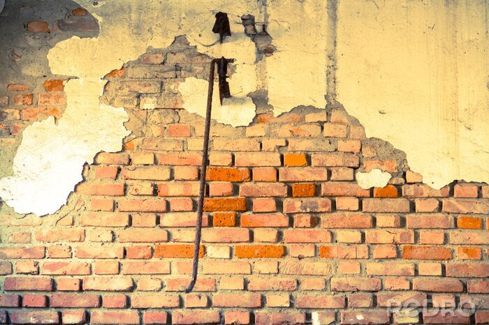 Fotobehang Rustieke bakstenen muur