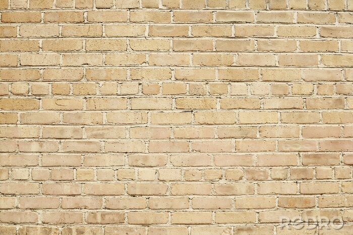 Fotobehang Rustieke beige bakstenen muur