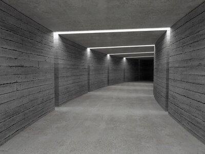 Fotobehang Ruwe betonnen tunnel