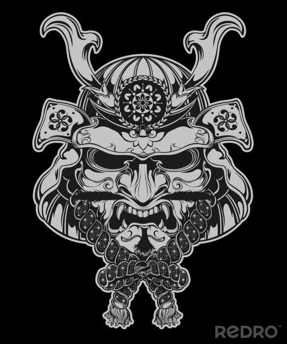 Fotobehang Samurai Mask