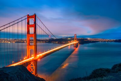 Fotobehang San Francisco brug bij schemering
