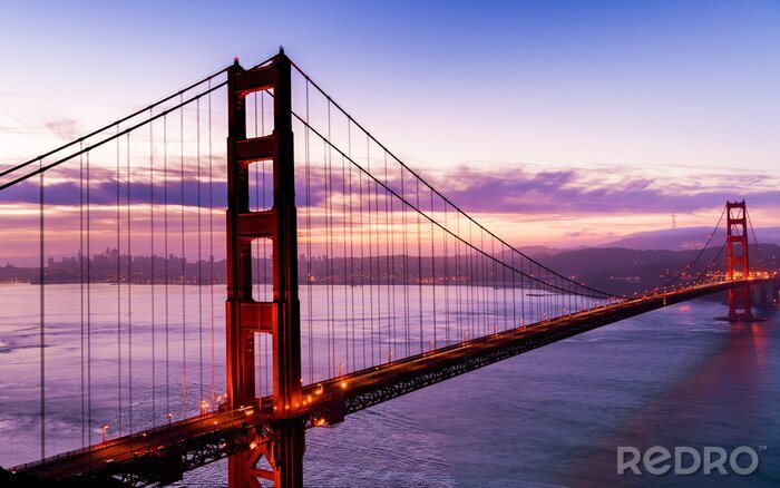 Fotobehang San Francisco Brug bij zonsopgang