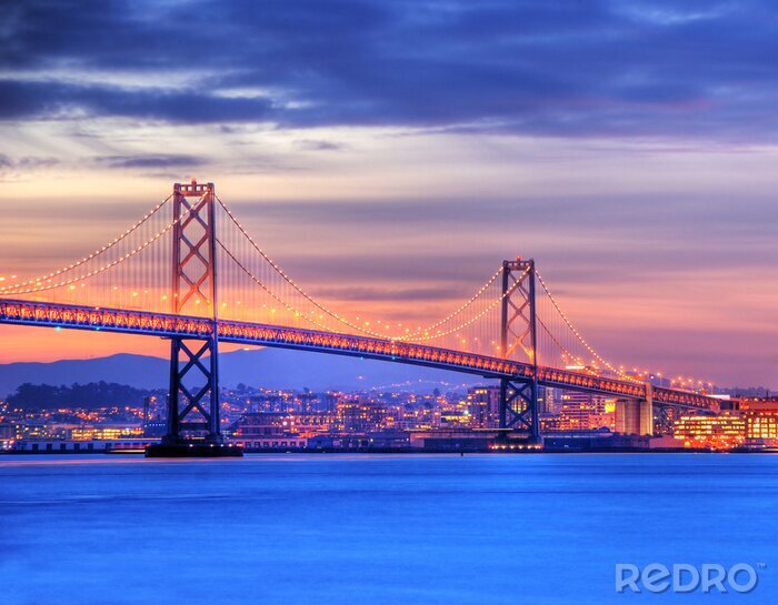 Fotobehang San Francisco en Bay Bridge-architectuur