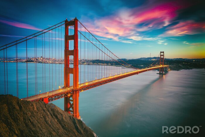 Fotobehang San Francisco en de Golden Gate Bridge