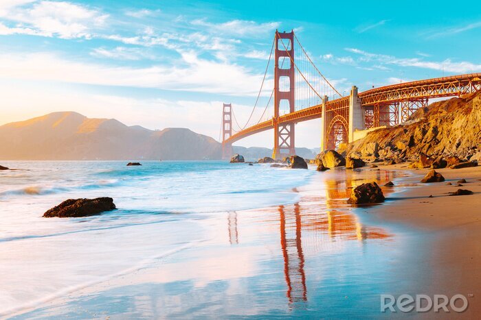 Fotobehang San Francisco kust en Golden Gate