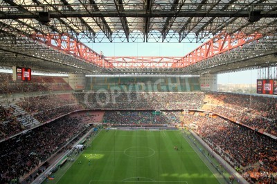 Fotobehang San Siro-stadion tijdens een voetbalwedstrijd van AC Milan