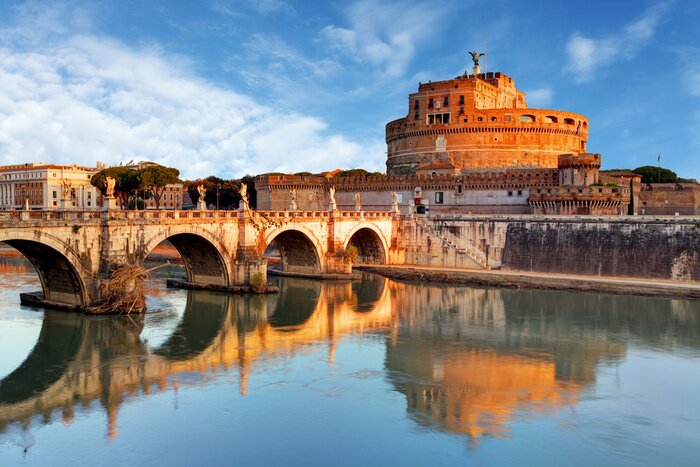 Fotobehang Sant'Angelo-brug in Rome