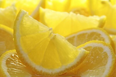 Fotobehang Sappige schijfjes citroen
