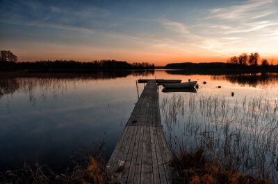 Fotobehang Scandinavische zonsondergang