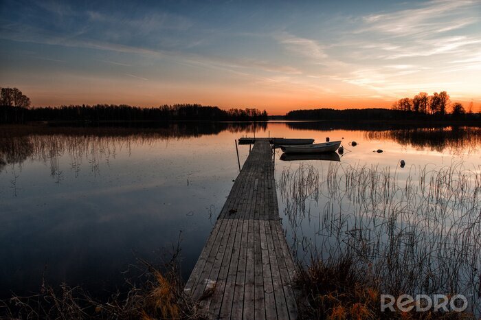 Fotobehang Scandinavische zonsondergang