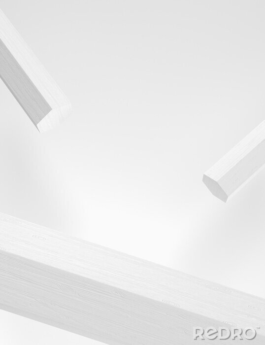 Fotobehang Scene with geometrical forms for showcase or cosmetic product presentation, in white pastel colors, 3d rendering.