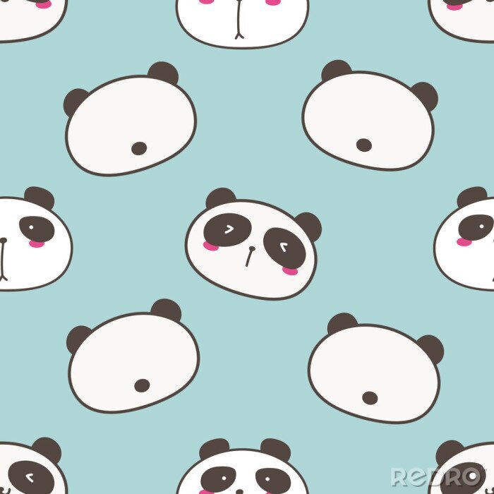 Fotobehang Schattige beren op een blauwe achtergrond