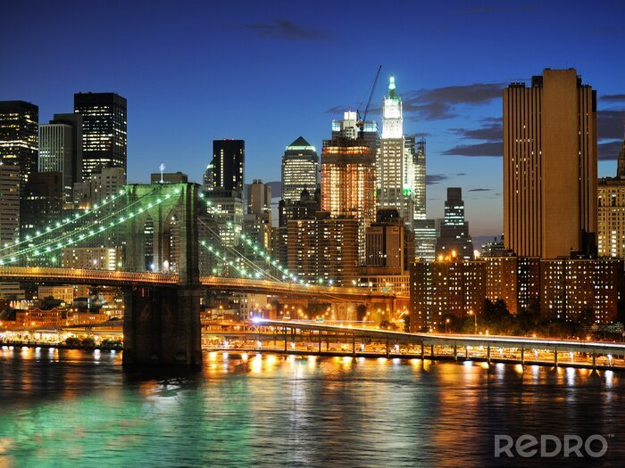Fotobehang Schemering boven New York