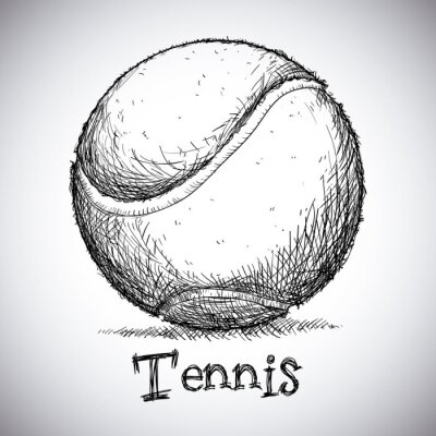 Fotobehang Schets van een tennisbal