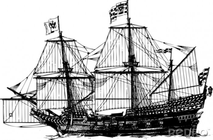 Fotobehang schiff Segelschiff vektor