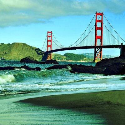 Schilderachtig landschap en de Golden Gate Bridge