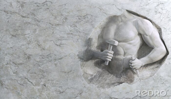 Fotobehang Sculptuur gebeeldhouwd in marmer