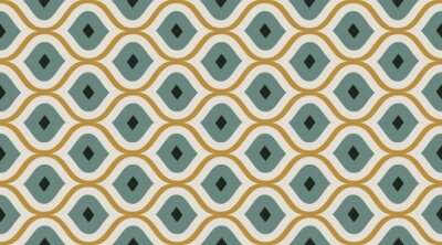 Fotobehang Seamless pattern geometric. Delicate beautiful ornament. Geometric fashion fabric print. Seamless vector pattern.