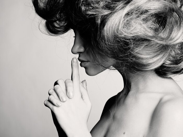 Fotobehang Sensuele vrouw in profiel