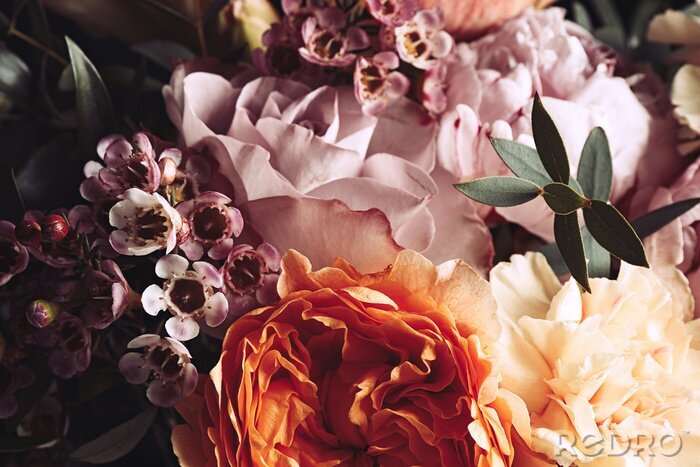Fotobehang Shabby chic met detail voor bloemen