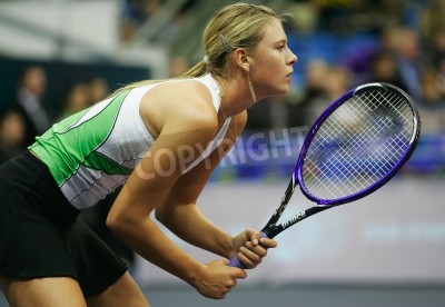 Fotobehang Sharapova voor een tenniswedstrijd