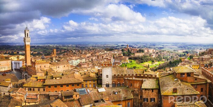 Fotobehang Siena - prachtige middeleeuwse stad van Toscane, Italië