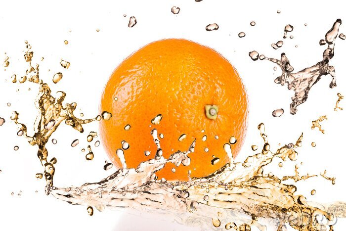 Fotobehang Sinaasappel in water