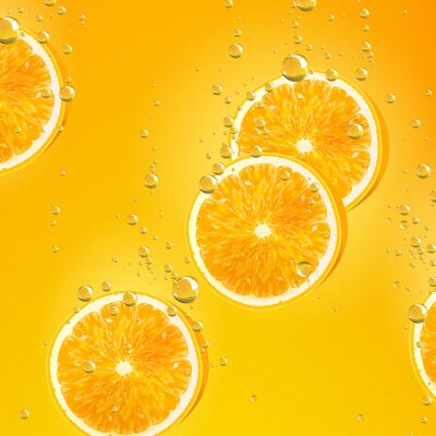 Fotobehang Sinaasappel op een oranje achtergrond