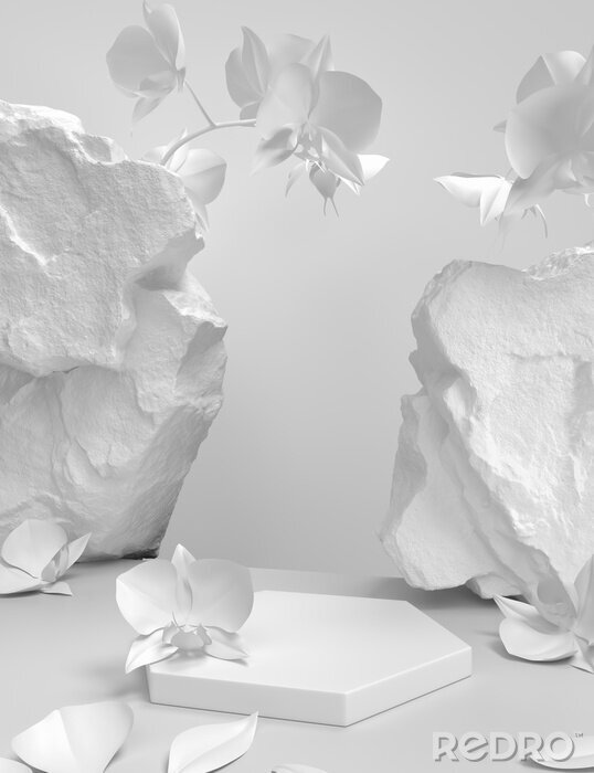 Fotobehang Skin care moisturizing cosmetic premium products with natural background, 3d render.