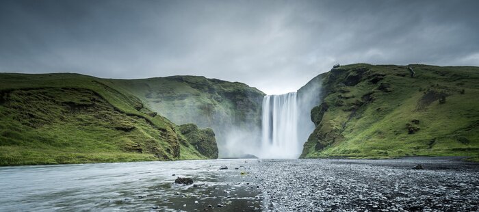 Fotobehang Skogafoss waterval in de winter op IJsland